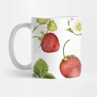 Vintage Strawberries Strawberry Flower Cottagecore Mug